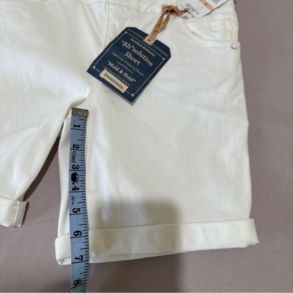 Democracy Ab solution Jean Denim Bermuda Shorts Size 2-White-NWT $64.00 - Picture 6 of 7